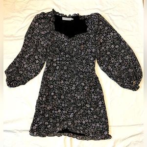 Floret Studios Ditsy Longsleeve Mini Dress, Small